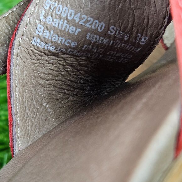 Dansko Jessie Red Leather Double Strap Slide Sandals Size EU 38 US 7.5- 8 - Picture 9 of 12